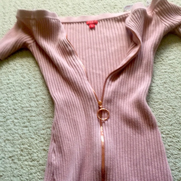 NWOT: GUESS Pink Rib Knit Mini Dress - XS! NEW - Picture 7 of 11
